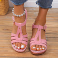 Sandalias de Tacón Bloque con Hebilla Ajustable para Mujer
