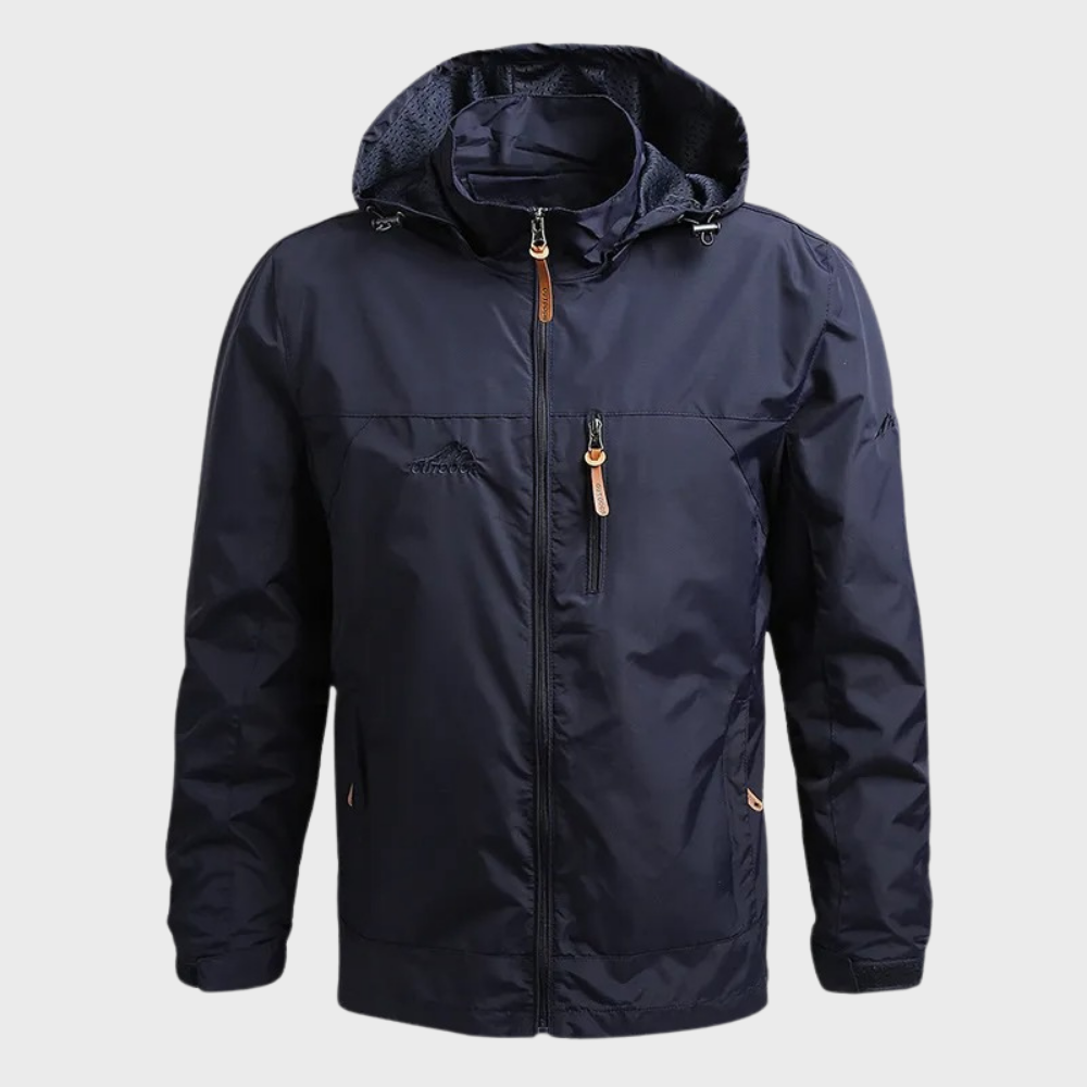 Chaqueta Impermeable con Capucha Cortavientos para Hombre