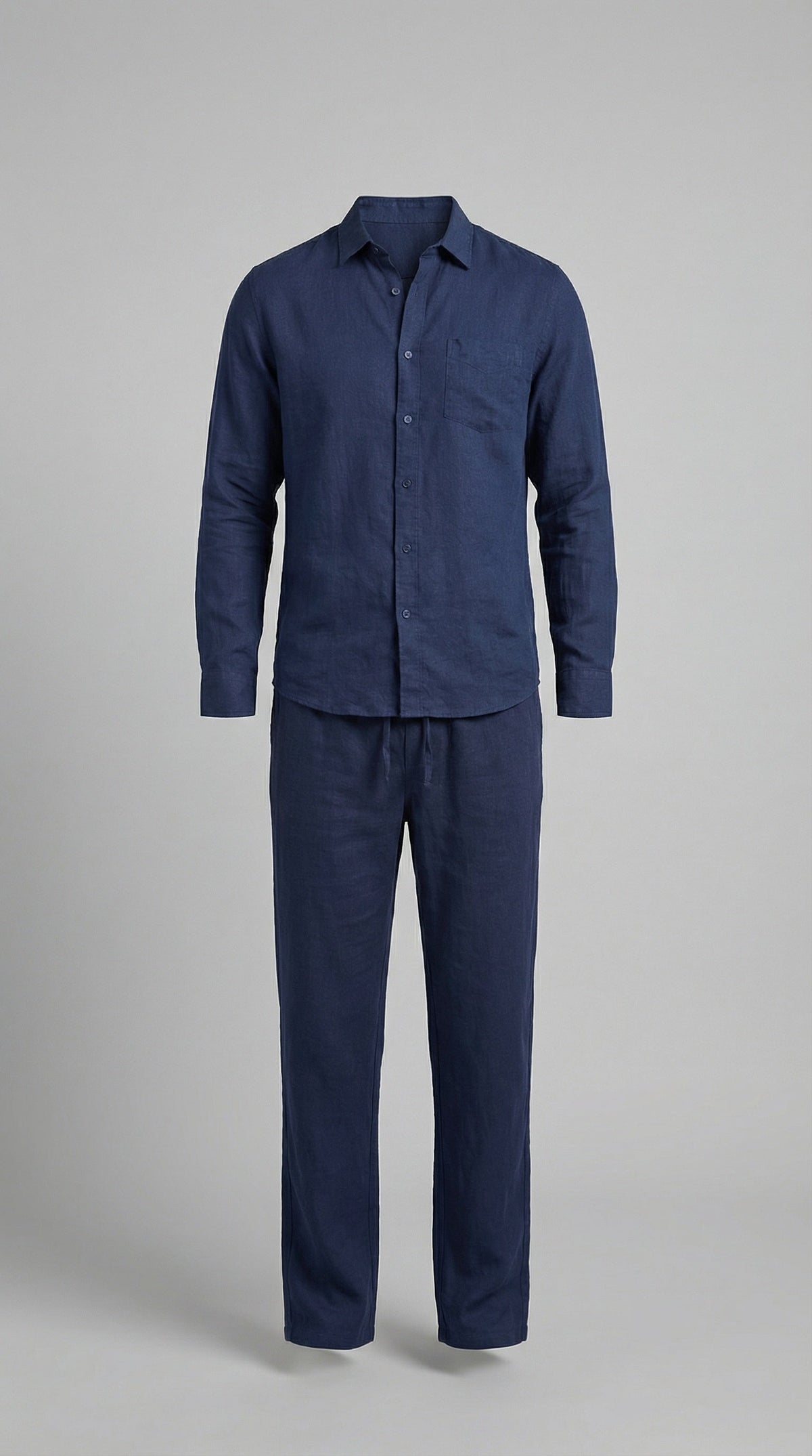 Conjunto de Lino Manga Larga Camisa y Pantalón Hombre