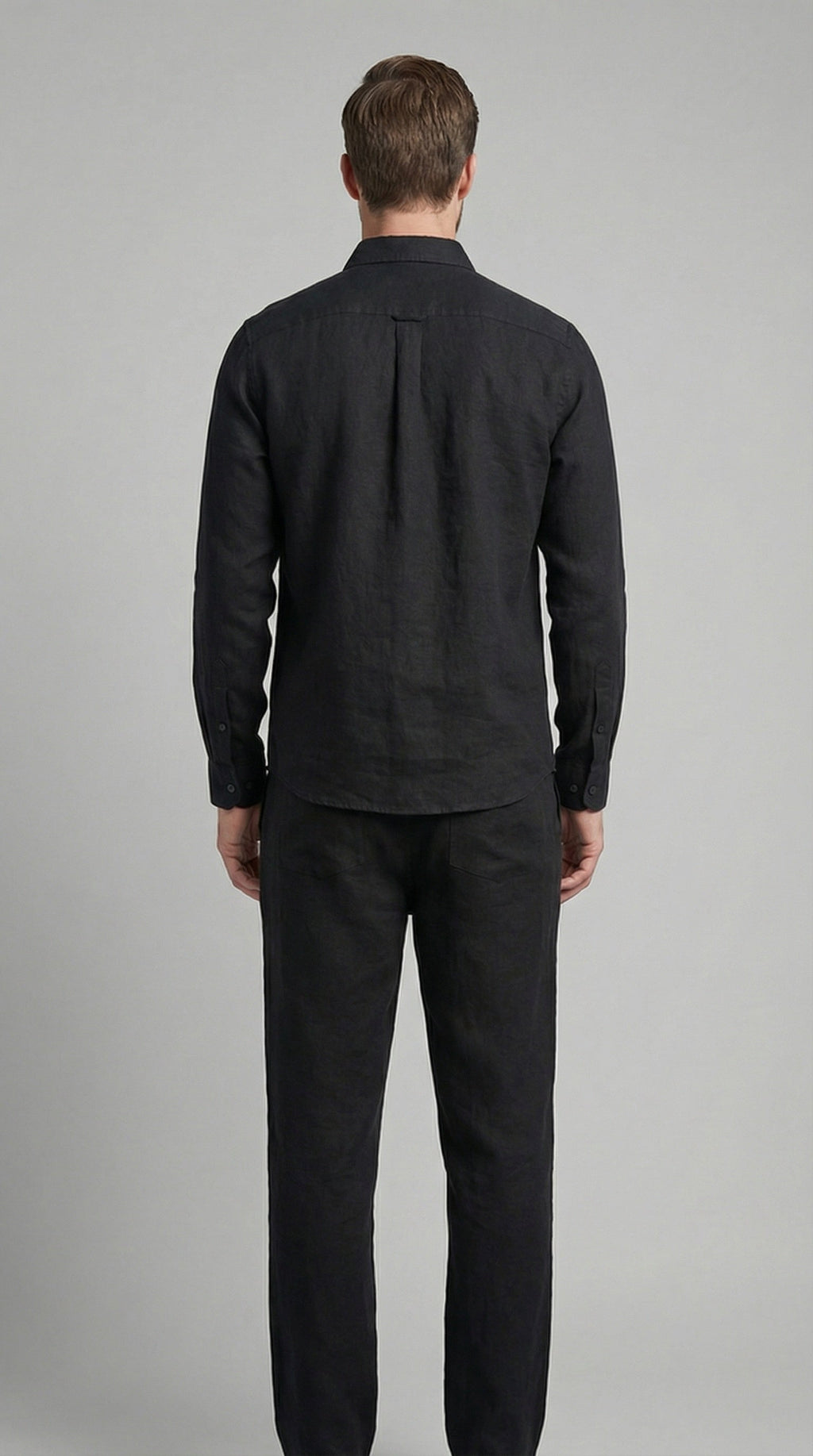 Conjunto de Lino Manga Larga Camisa y Pantalón Hombre
