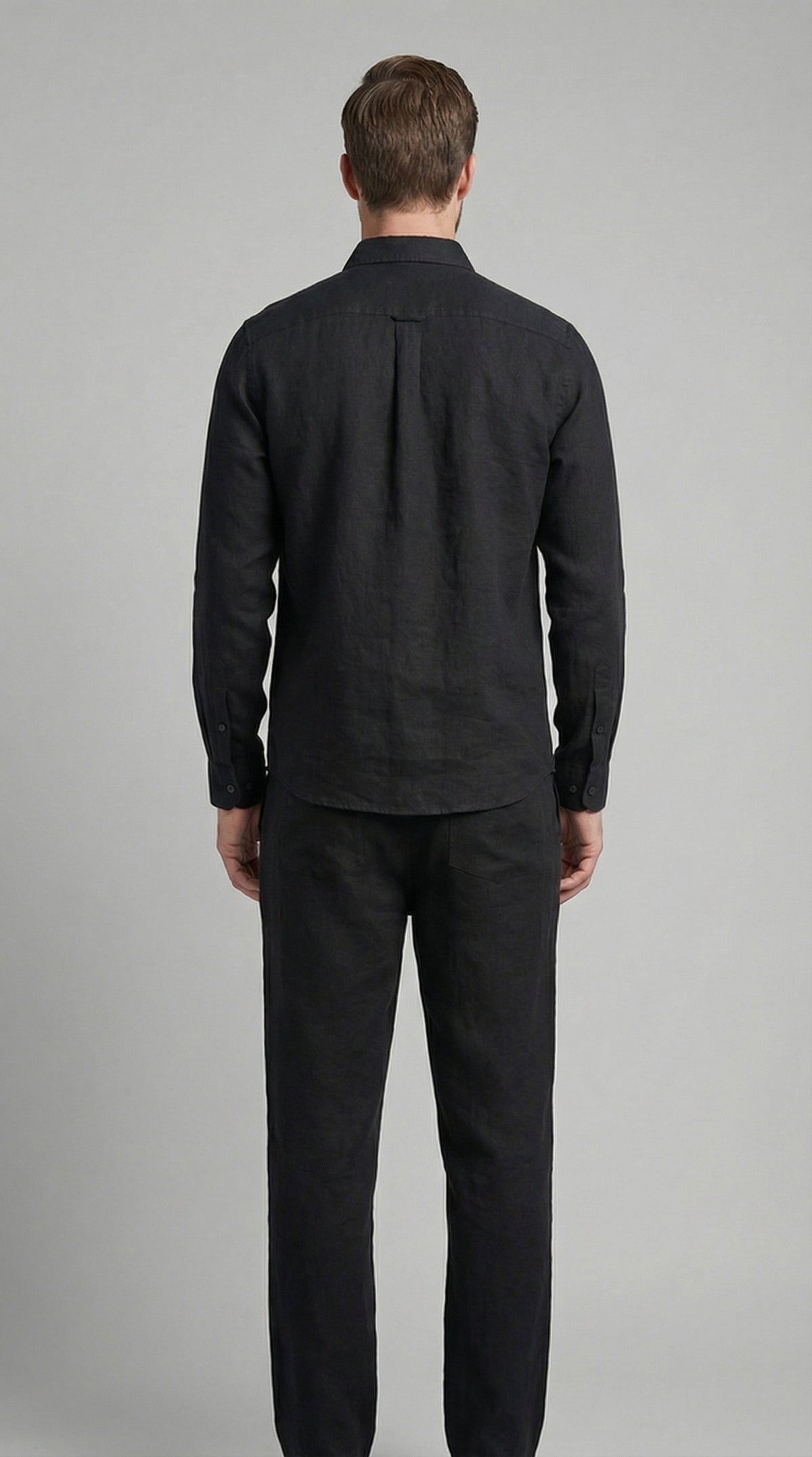 Conjunto de Lino Manga Larga Camisa y Pantalón Hombre