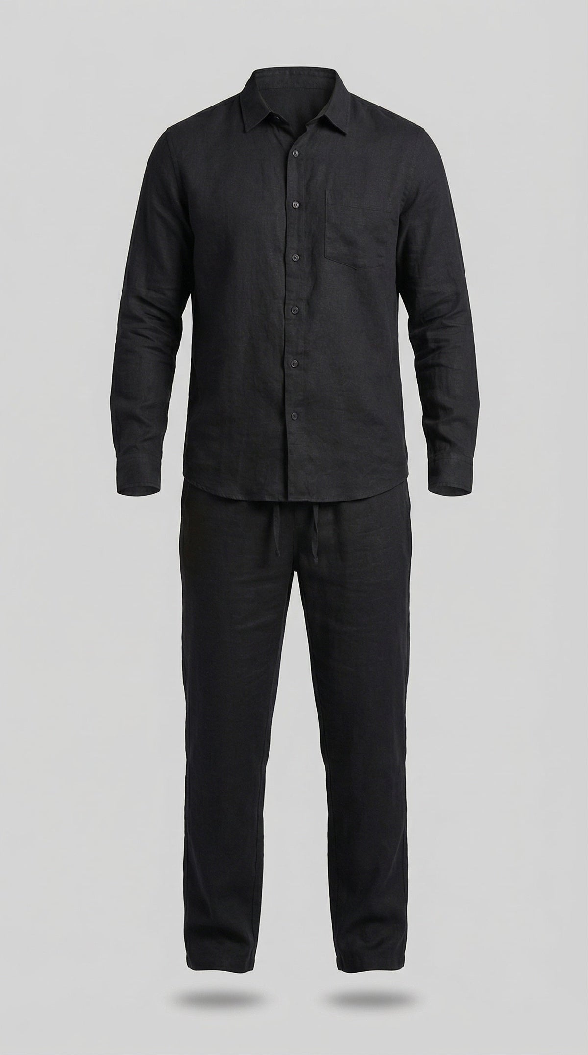 Conjunto de Lino Manga Larga Camisa y Pantalón Hombre