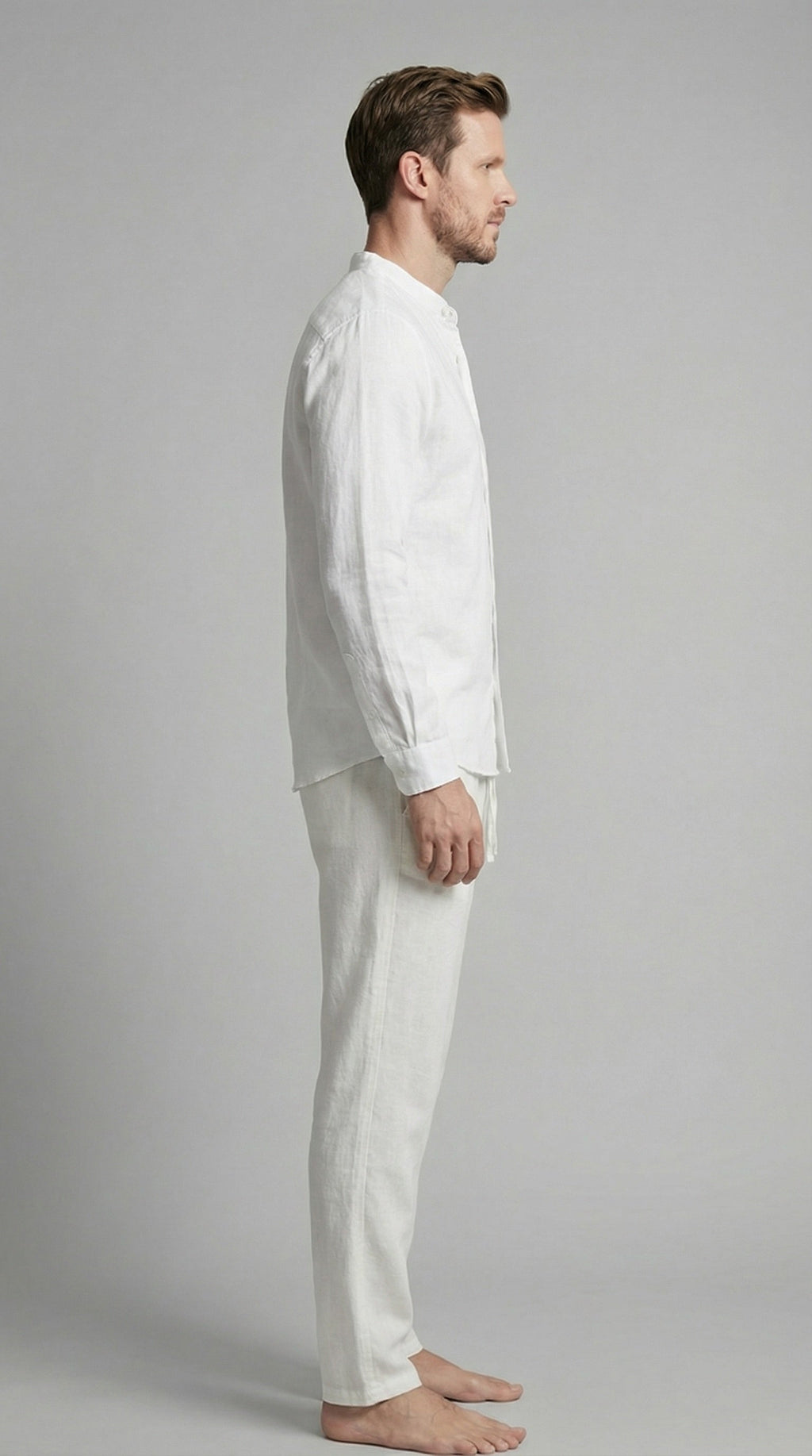 Conjunto de Lino Manga Larga Camisa y Pantalón Hombre