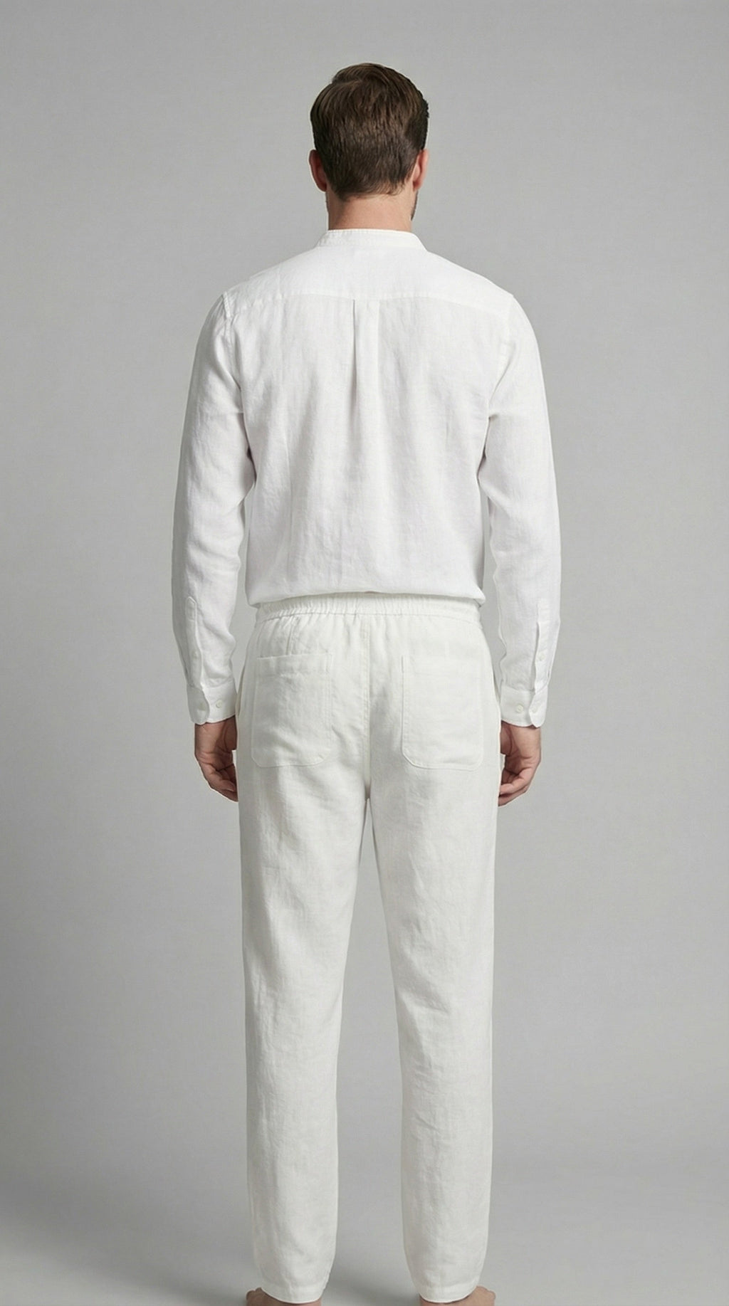 Conjunto de Lino Manga Larga Camisa y Pantalón Hombre