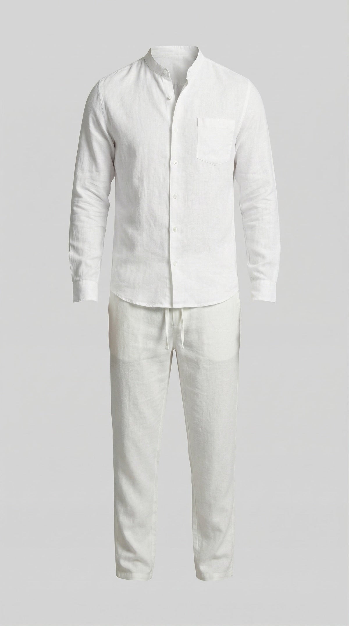 Conjunto de Lino Manga Larga Camisa y Pantalón Hombre
