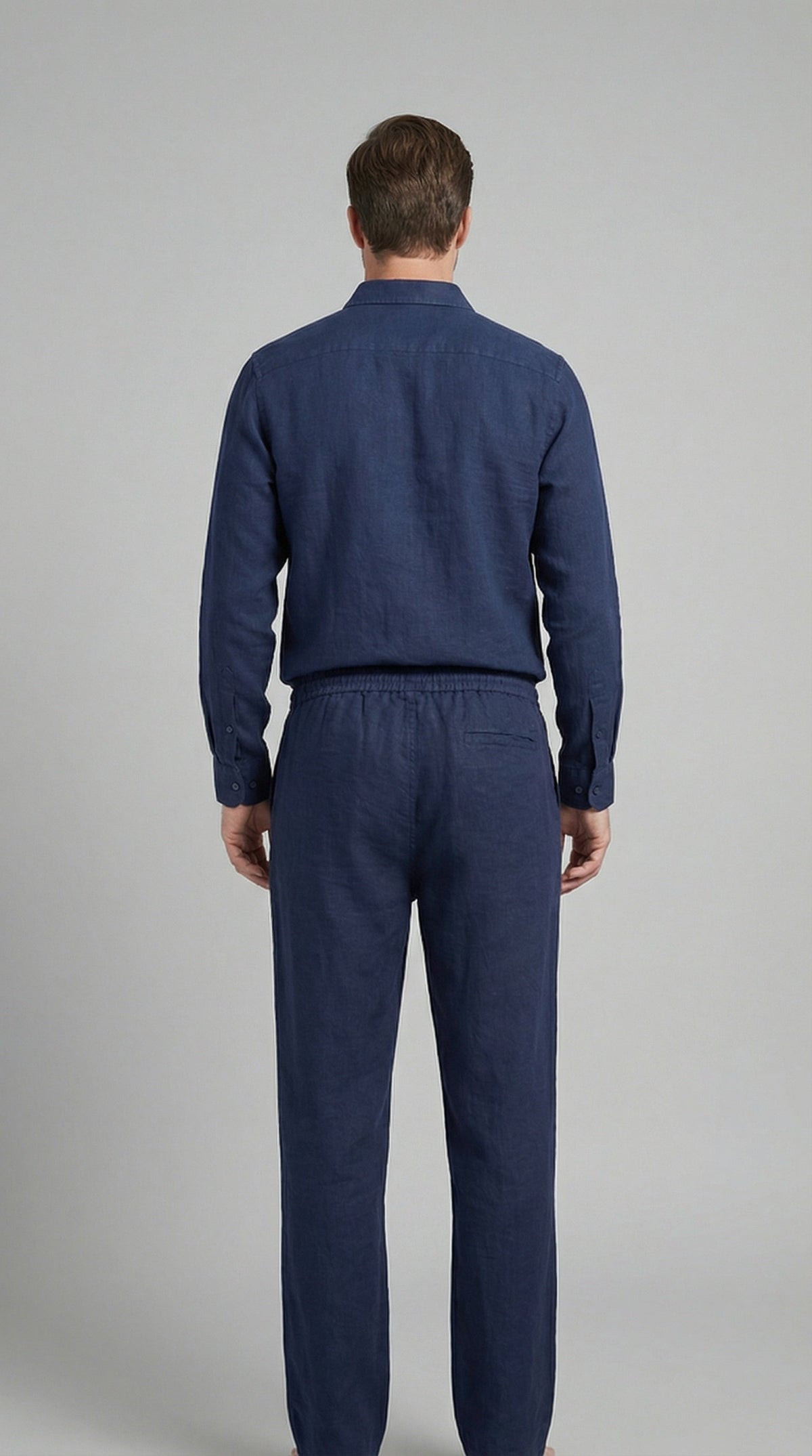 Conjunto de Lino Manga Larga Camisa y Pantalón Hombre