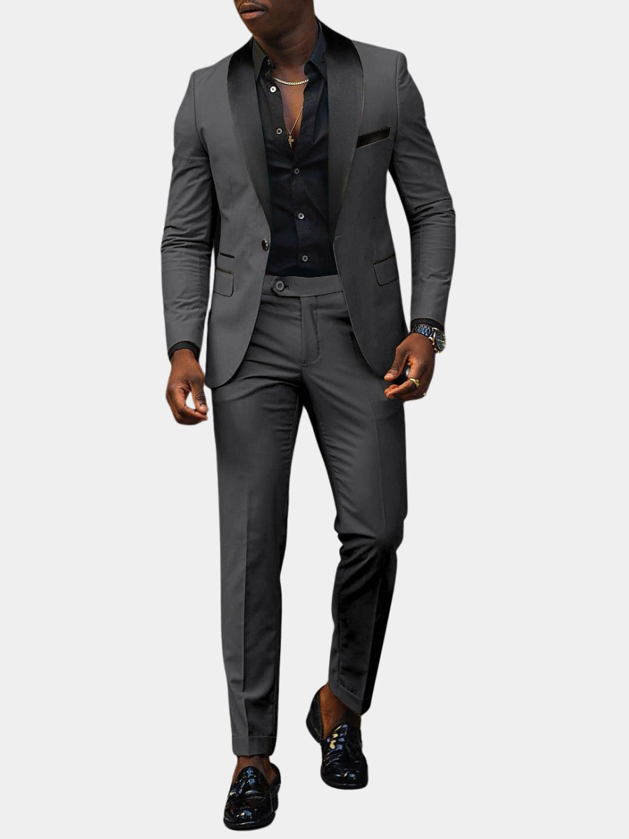 Traje Sergio Dos Piezas para Hombre – Solapa Satinada Ideal para Bodas