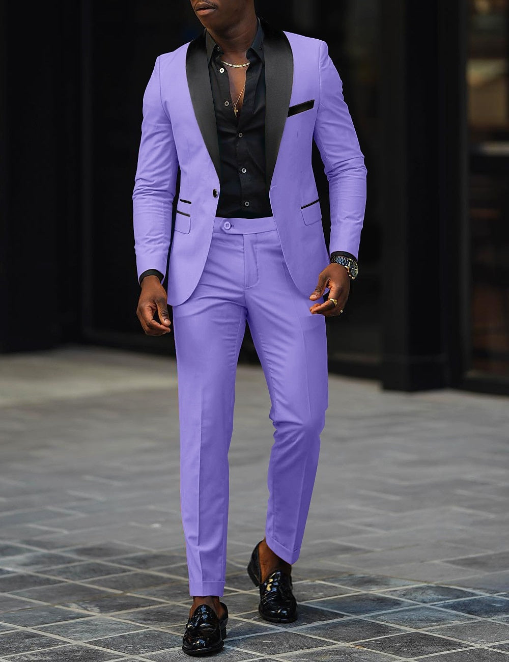 Traje Sergio Dos Piezas para Hombre – Solapa Satinada Ideal para Bodas