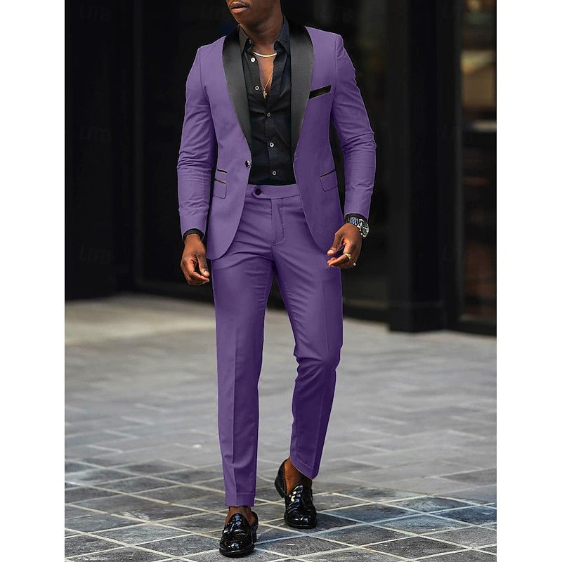 Traje Sergio Dos Piezas para Hombre – Solapa Satinada Ideal para Bodas
