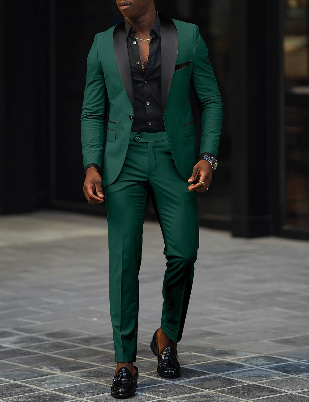 Traje Sergio Dos Piezas para Hombre – Solapa Satinada Ideal para Bodas