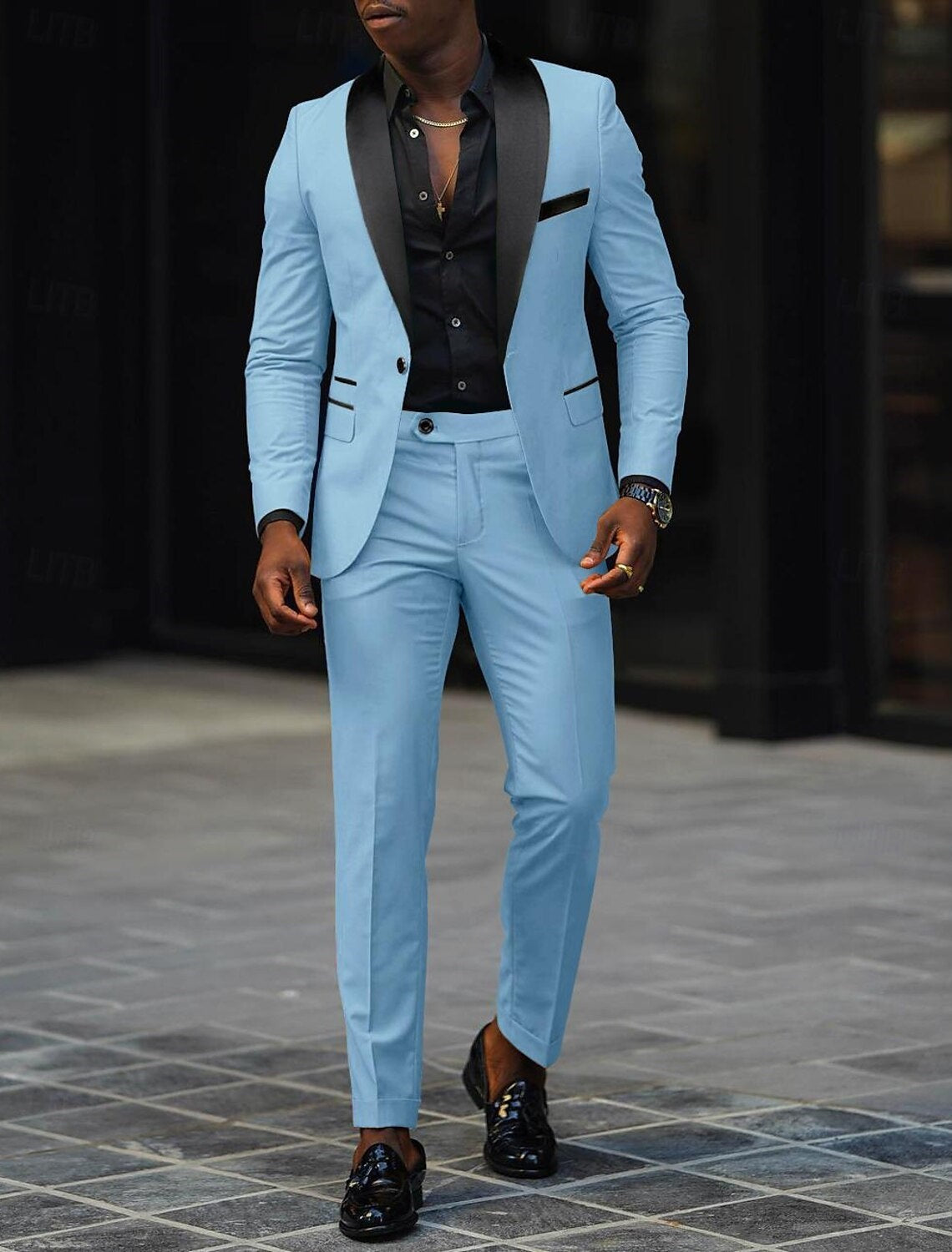 Traje Sergio Dos Piezas para Hombre – Solapa Satinada Ideal para Bodas