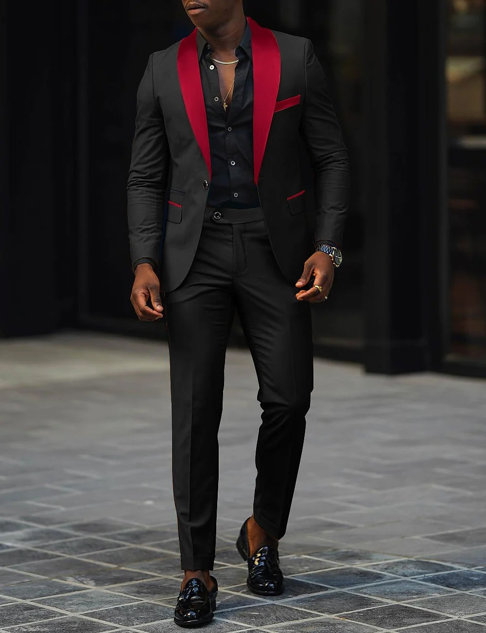 Traje Sergio Dos Piezas para Hombre – Solapa Satinada Ideal para Bodas