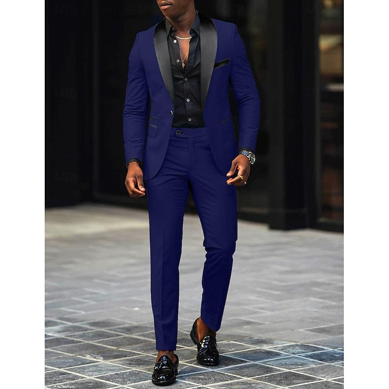 Traje Sergio Dos Piezas para Hombre – Solapa Satinada Ideal para Bodas