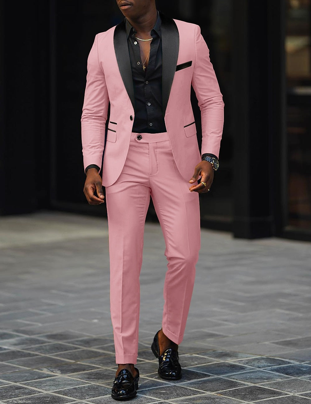 Traje Sergio Dos Piezas para Hombre – Solapa Satinada Ideal para Bodas