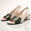 Sandalias de Tacón Slingback Estampado Cocodrilo para Mujer