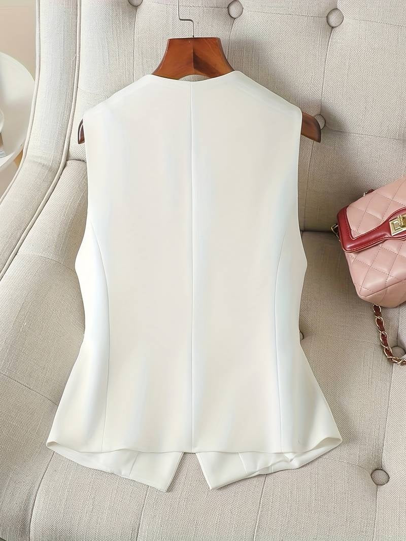 Marina | Chaleco Elegante con Botones Mujer Escote V