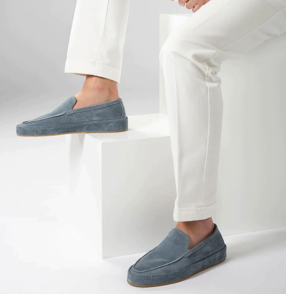 Tomás | Mocasines de Ante Slip On con Suela Gruesa para Hombre