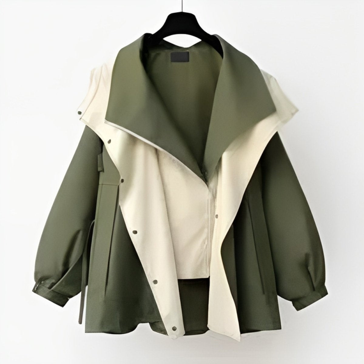 Chaqueta Impermeable Oversized Cuello Solapa para Mujer