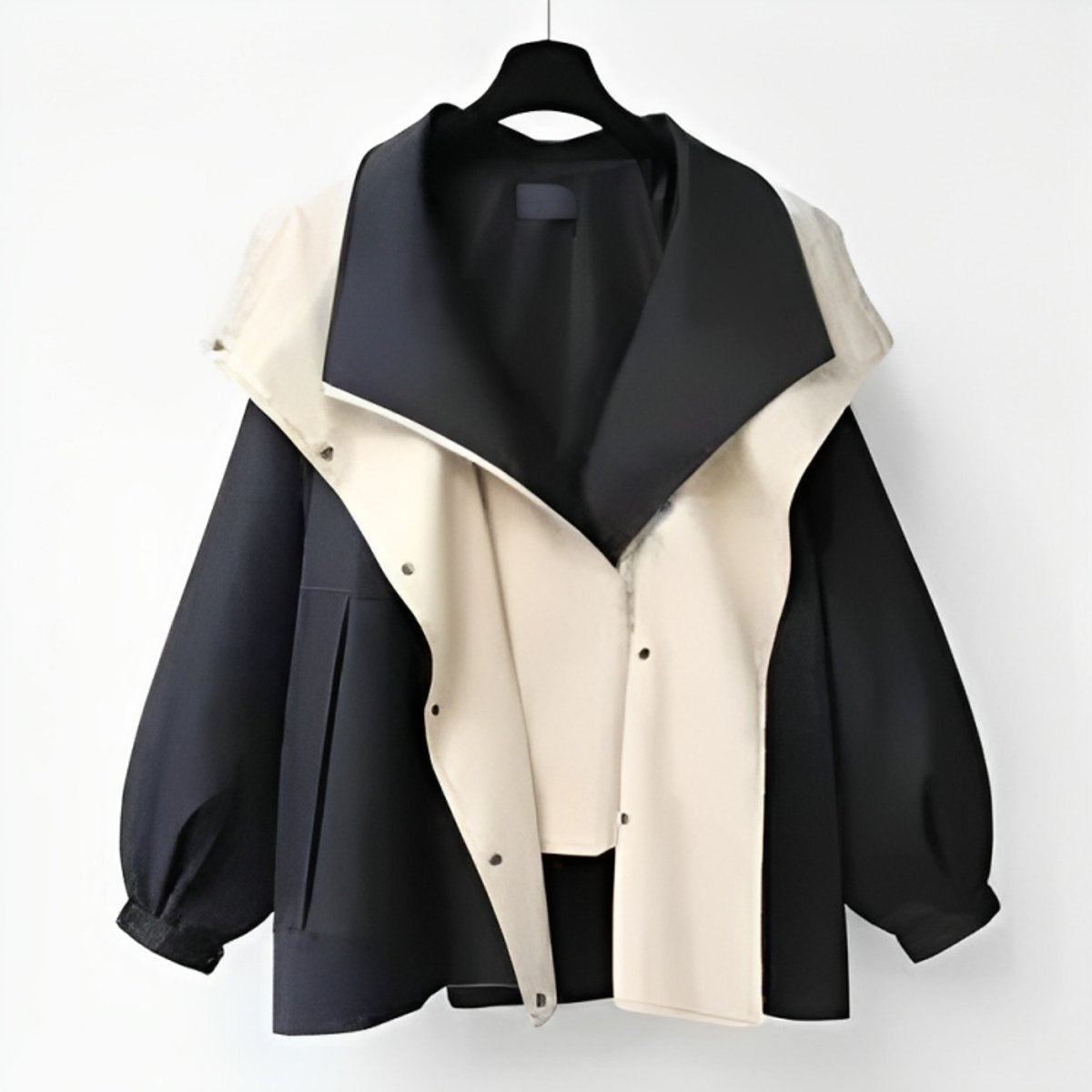 Chaqueta Impermeable Oversized Cuello Solapa para Mujer