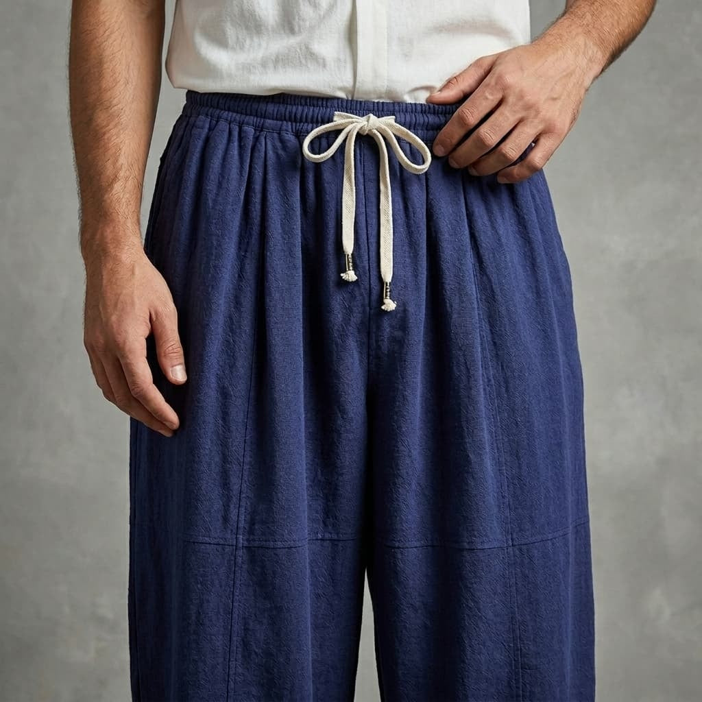 Pantalón de Lino Jogger Cintura Elástica para Hombre