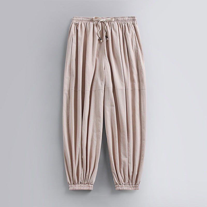 Pantalón de Lino Jogger Cintura Elástica para Hombre