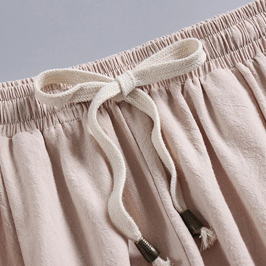 Pantalón de Lino Jogger Cintura Elástica para Hombre