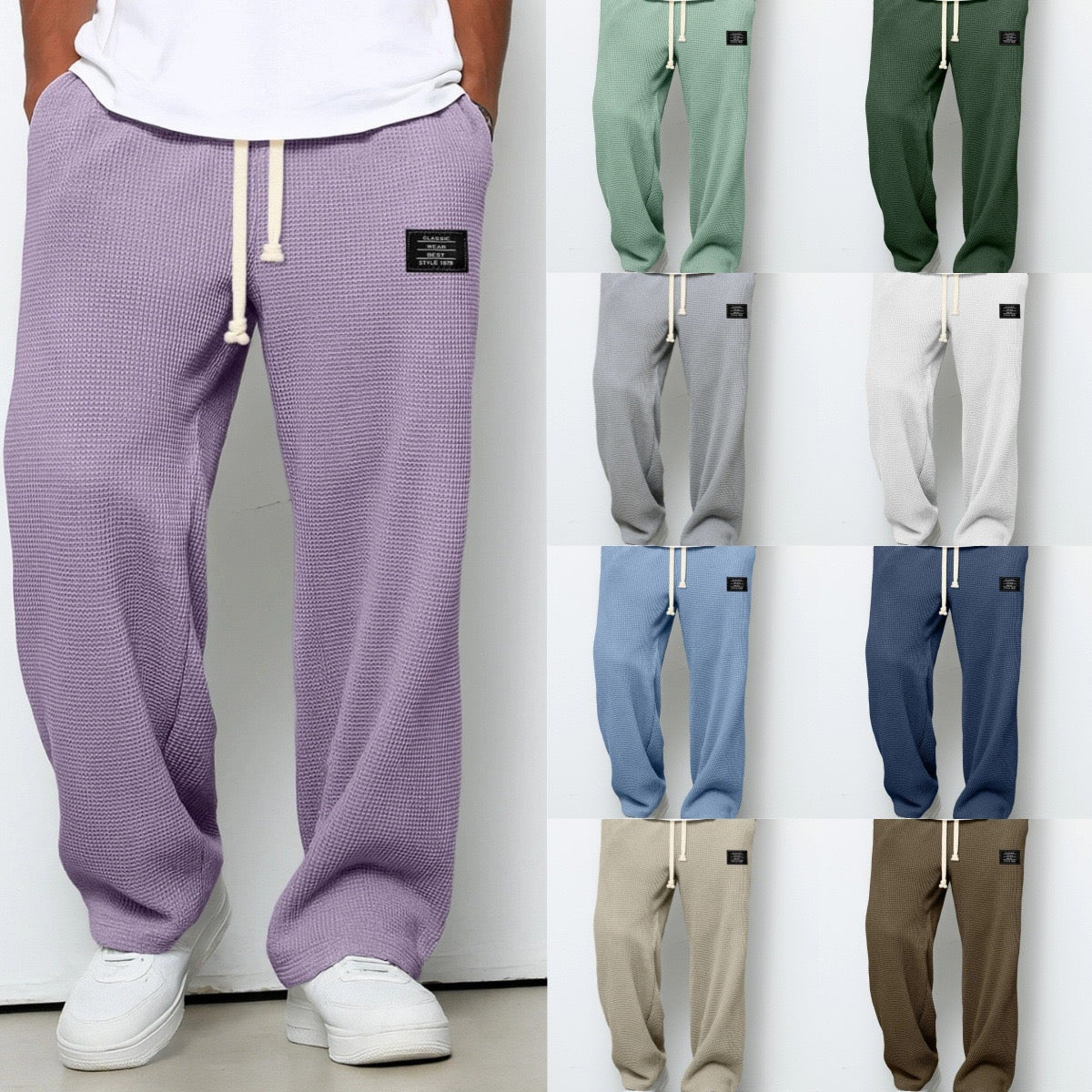 Pantalón Deportivo Waffle Relaxed Fit para Hombre