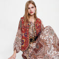 Valentina | Chaleco Largo Boho Mujer Paisley Escote V