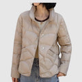 Chaqueta de Plumas Corta Cuello Alto para Mujer