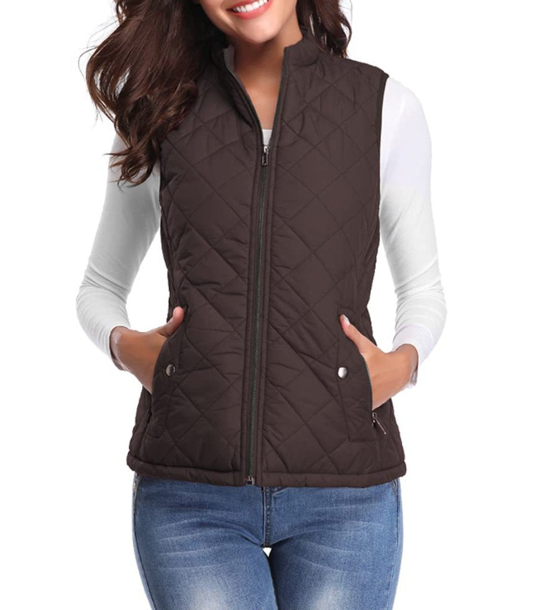 Paula | Chaleco Acolchado Ligero Mujer Cuello Alto