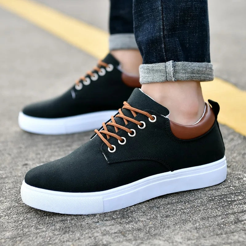 Andrés | Zapatillas de Lona Casual con Cordones de Contraste para Hombre