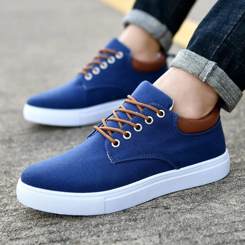 Andrés | Zapatillas de Lona Casual con Cordones de Contraste para Hombre